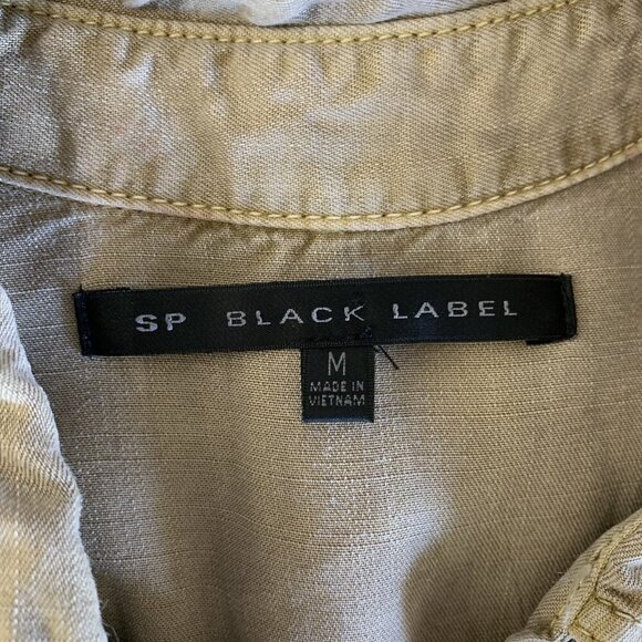 SP Black Label Shirt Dress Brown Medium Button Down Long Sleeve Chic - Picture 4 of 5
